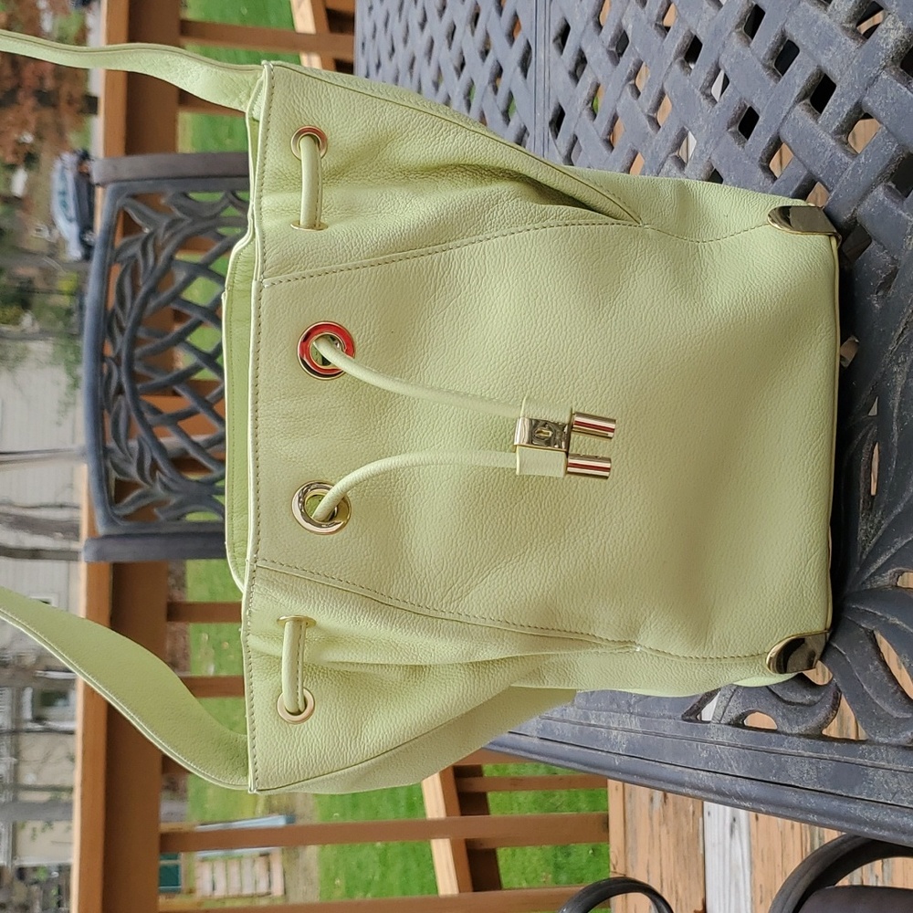 Vince Camuto Chartreuse Light Green Draw String L… - image 3